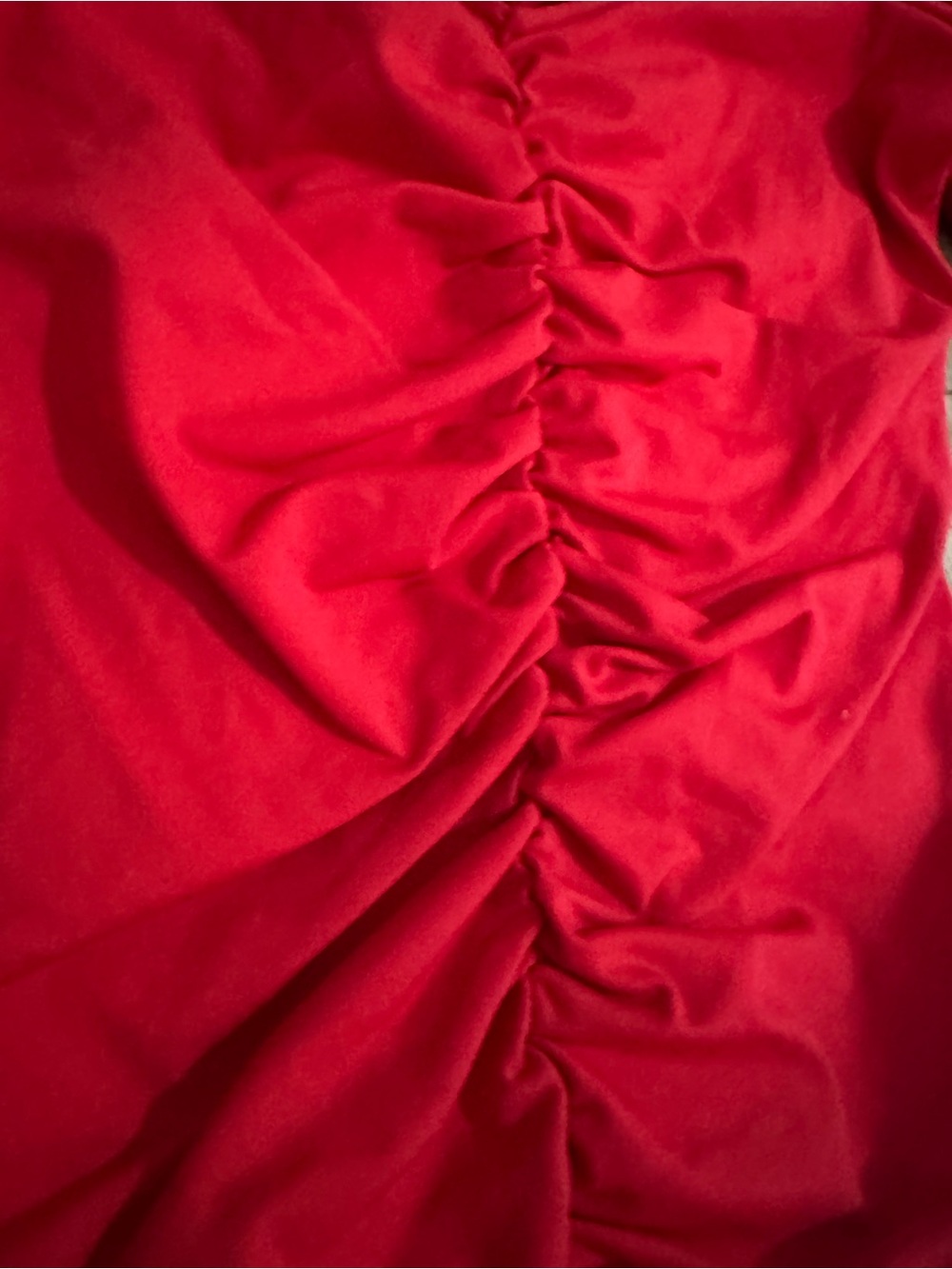 Lulu's Red Puff-Sleeve Ruched Bodysuit - Picture 3 of 6